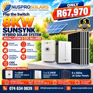 8kW Sunsynk Hybrid Solar System