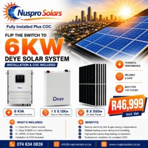 6kW Deye Hybrid Solar System
